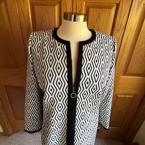 TAHARI - ARTHUR S. LEVINE - Diamond Jacquard Zip Topper - NEW with Tag